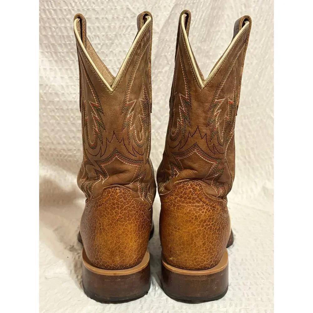 Cody James Handcrafted Mexico Bison Print Leather Western Cowboy Boots Men’s 7D